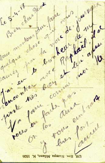 1918-04-05 vers le front rencontre Rapha�l.jpg (24079 octets)