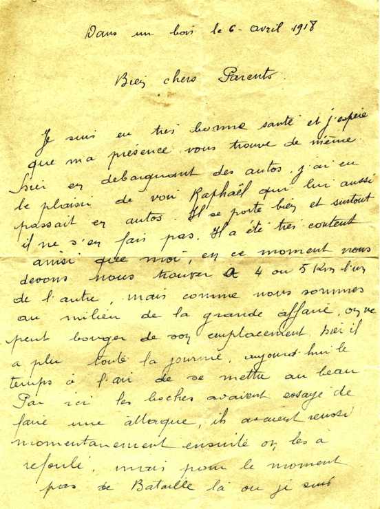 1918-04-06 lettre dans un bois recto.jpg (57110 octets)